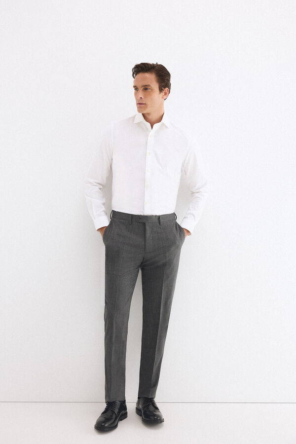 Pedro del Hierro Canvas slim bi-stretch trousers Grey