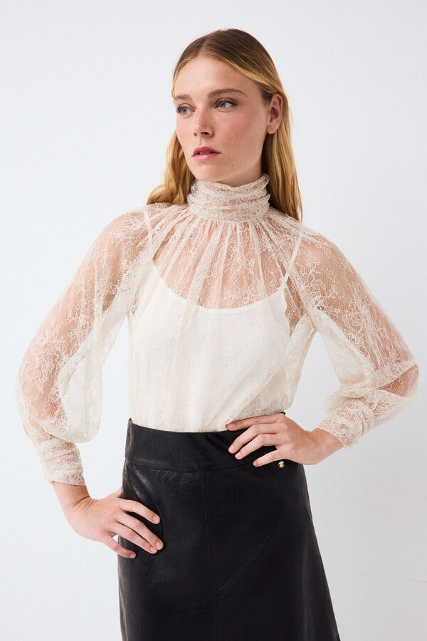 Pedro del Hierro Lace romantic blouse White