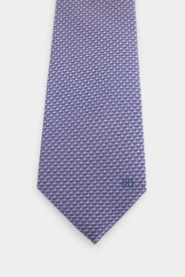 Pedro del Hierro Natural silk tie Blue