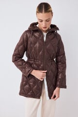 Pedro del Hierro Puffer parka with hood Brown