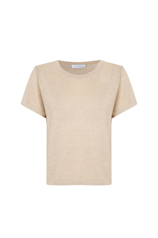 Pedro del Hierro Lurex knit top Ecru