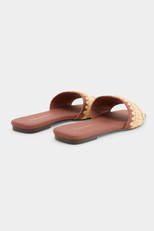 Pedro del Hierro Logo flat sandal Ecru