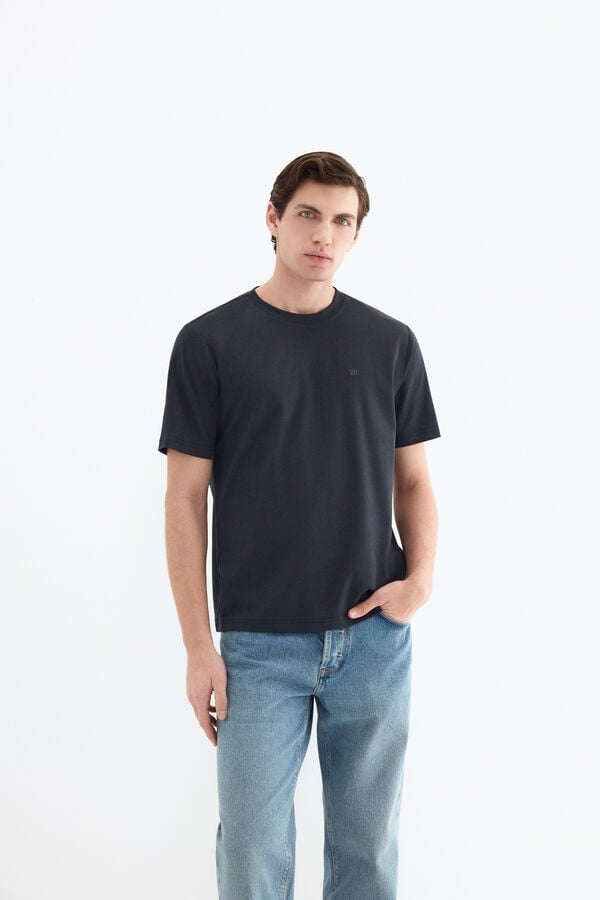 Pedro del Hierro Mercerized T-shirt Blue