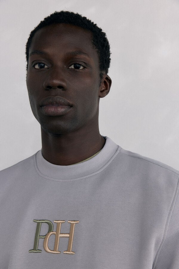Pedro del Hierro Sweatshirt logo crew neck Grey