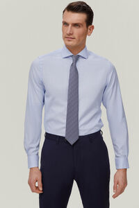 Pedro del Hierro Plain slim fit easy-iron + odour-resistant shirt  Blue
