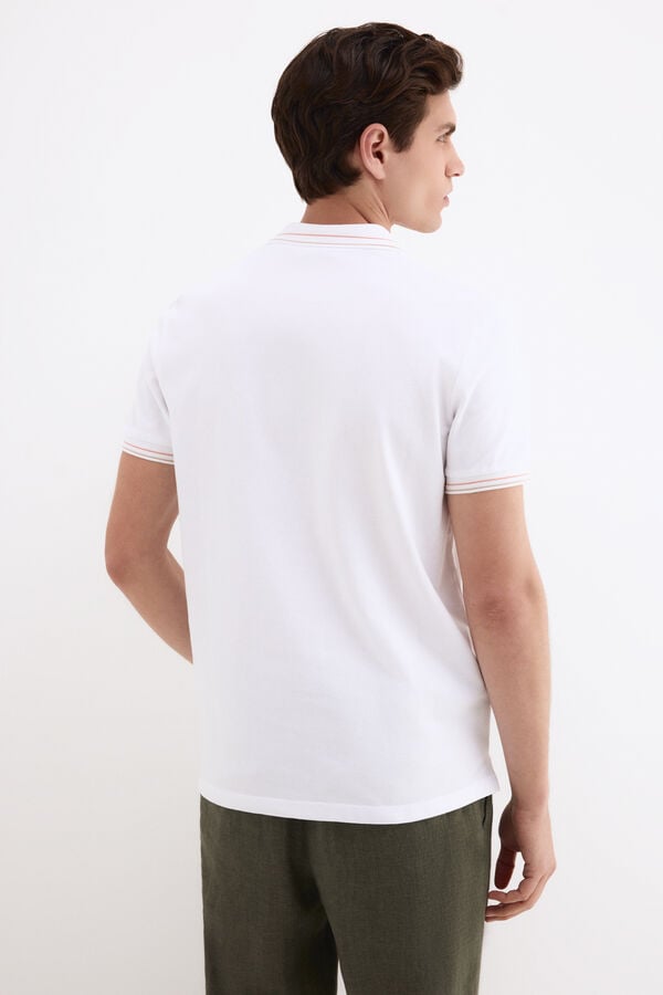 Pedro del Hierro Jacquard polo shirt White