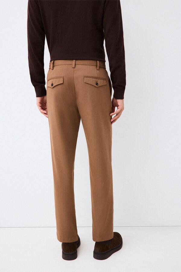 Pedro del Hierro Tapered elasticated trousers Brown