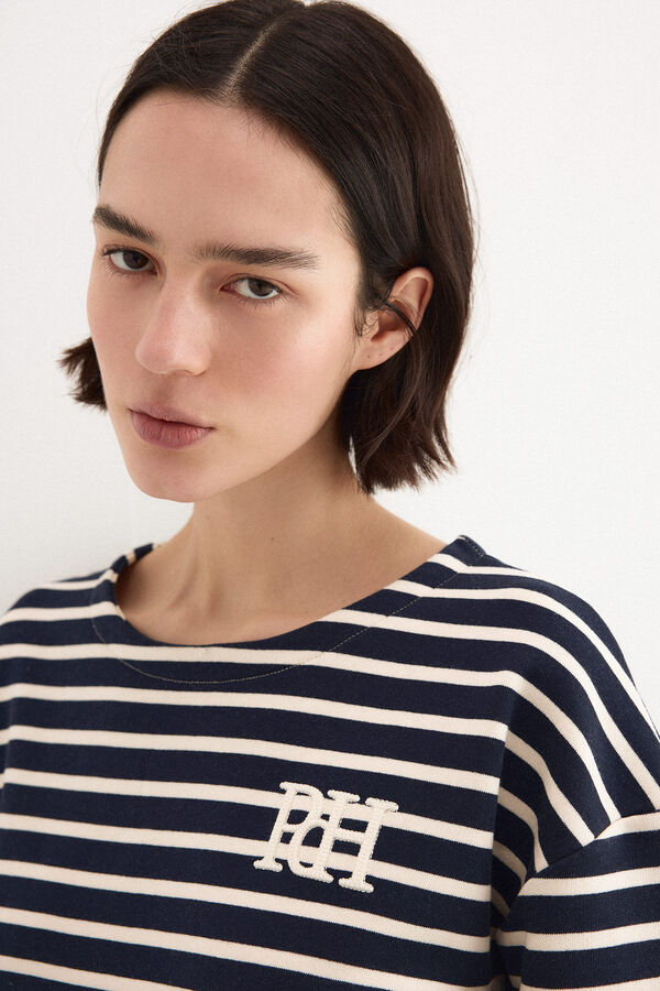 Pedro del Hierro Striped pdh logo sweatshirt Blue