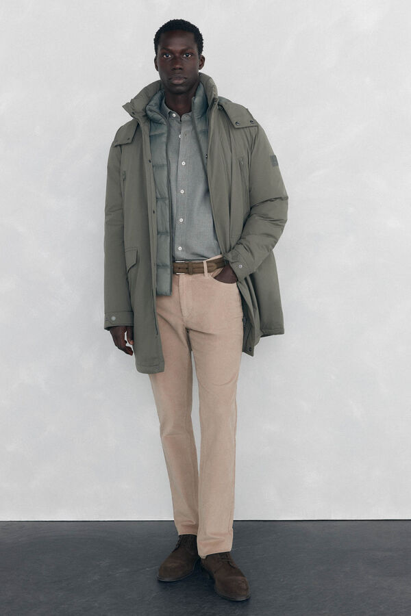 Pedro del Hierro Camisa Tencel lisa mesclada Verde