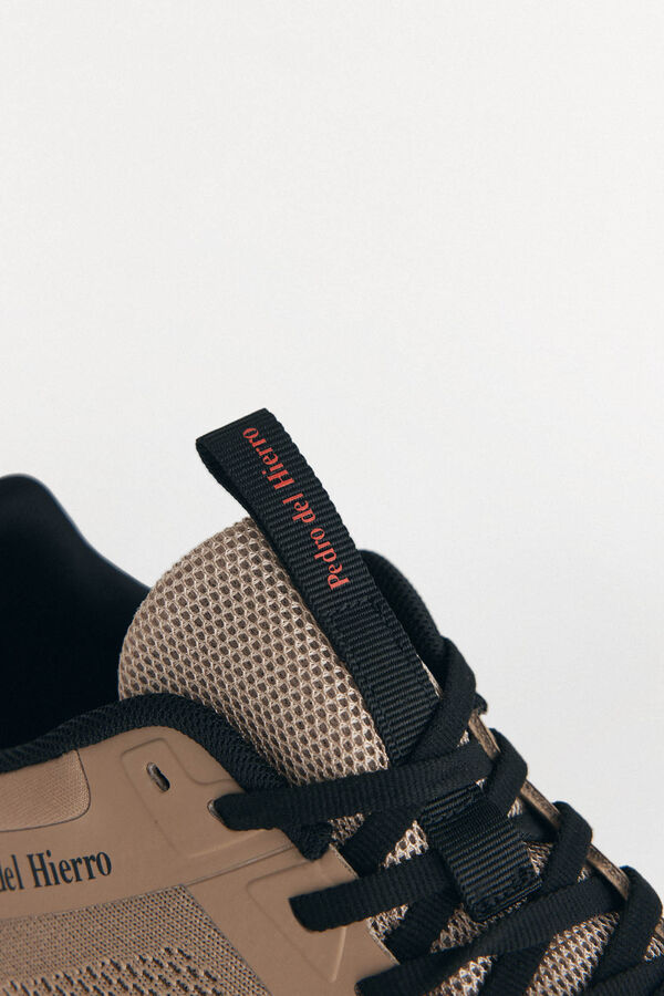 Pedro del Hierro Fabric lace-up trainer Brown