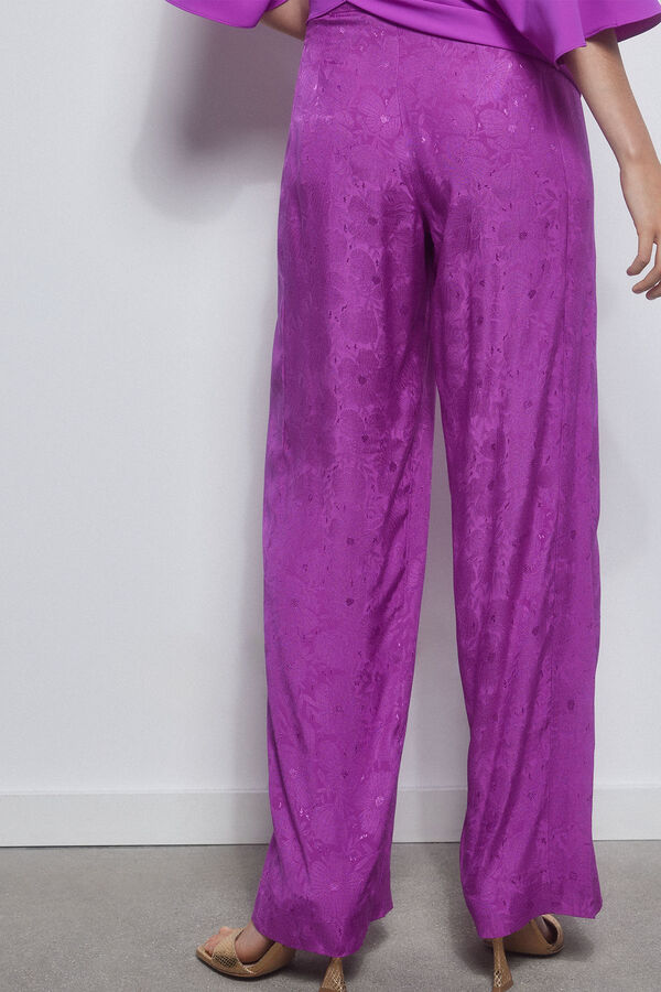 Pedro del Hierro Wide-leg jacquard trousers Purple