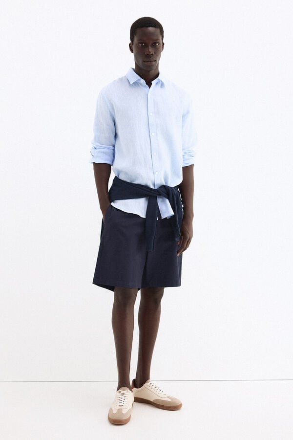 Pedro del Hierro Lightweight elasticated Bermuda shorts Blue