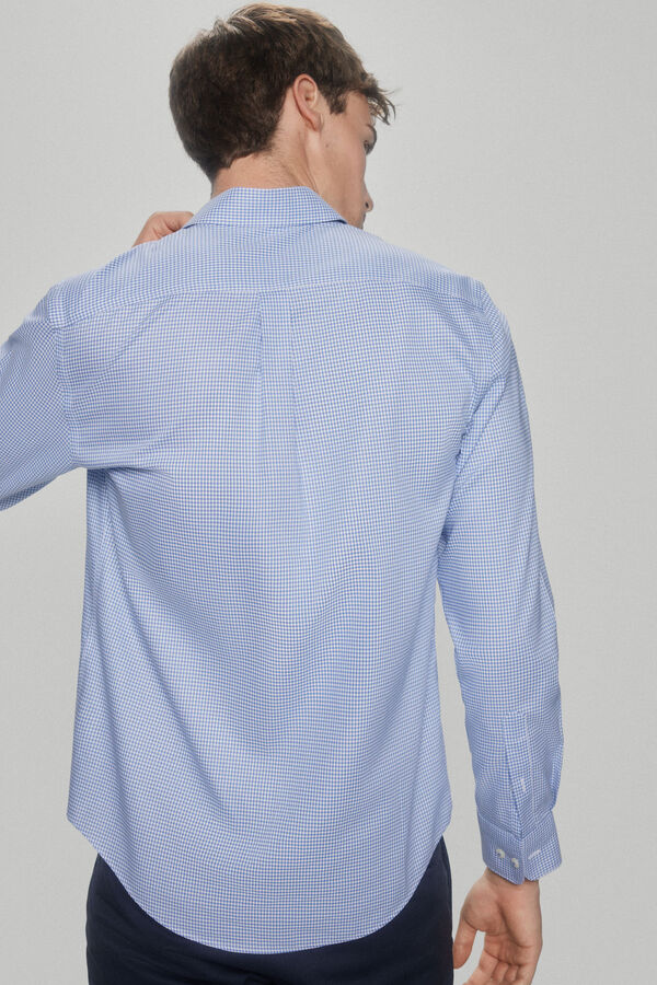 Pedro del Hierro camisa cuadro vichy  non iron + antimanchas Blue