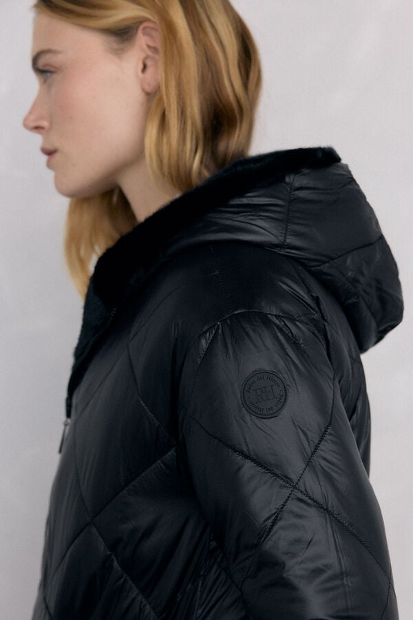 Pedro del Hierro reversible fur parka Black