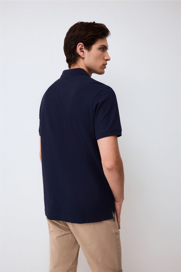 Pedro del Hierro Piqu&eacute; basic polo shirt Blue