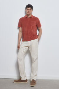 Pedro del Hierro Towelling polo shirt with pocket Red