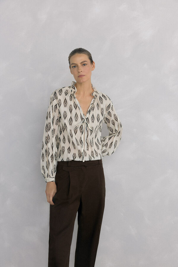 Pedro del Hierro Blusa estampada Marfim