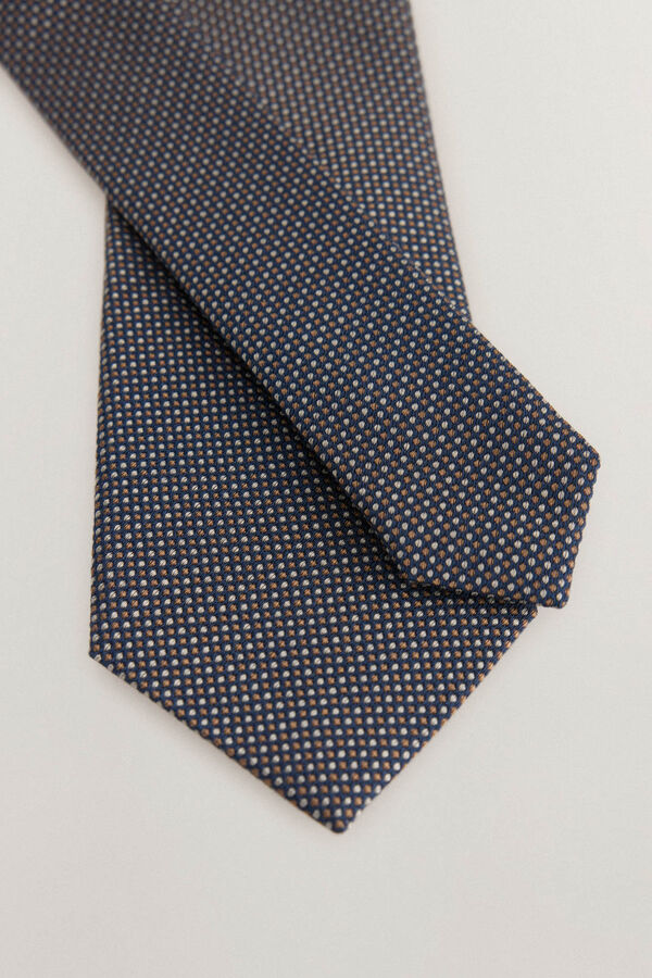 Pedro del Hierro Natural silk tie Blue