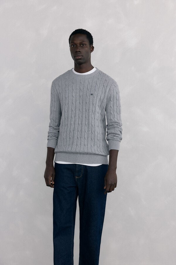 Pedro del Hierro Cotton and cashmere sweater Grey
