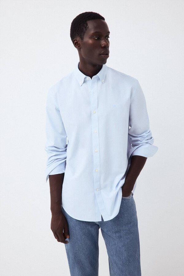 Pedro del Hierro Striped shirt Blue