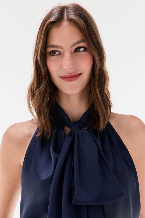 TFP by Tamara Falcó Top com laçada liso Azul