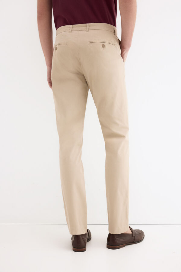 Pedro del Hierro Cal&ccedil;as chino de estrutura slim fit Beige