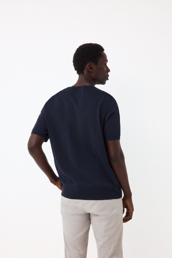 Pedro del Hierro T-shirt de malha premium em algod&atilde;o Azul