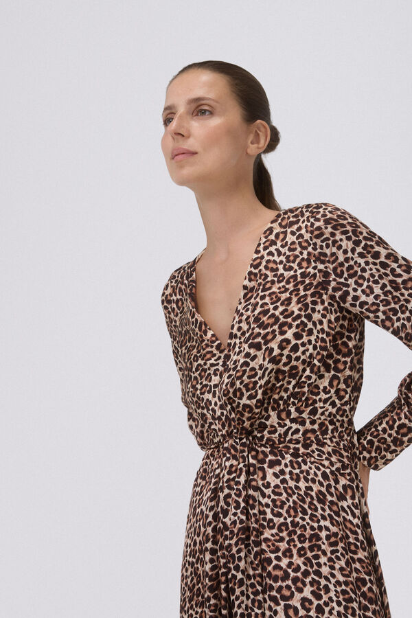 Pedro del Hierro Print knot dress Brown