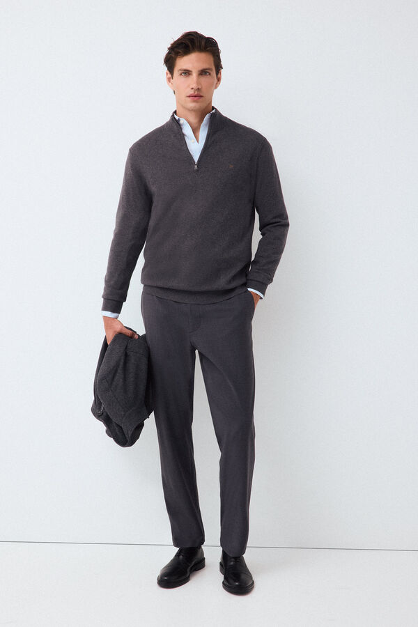 Pedro del Hierro Premium cotton silk cashmere knit jumper Grey