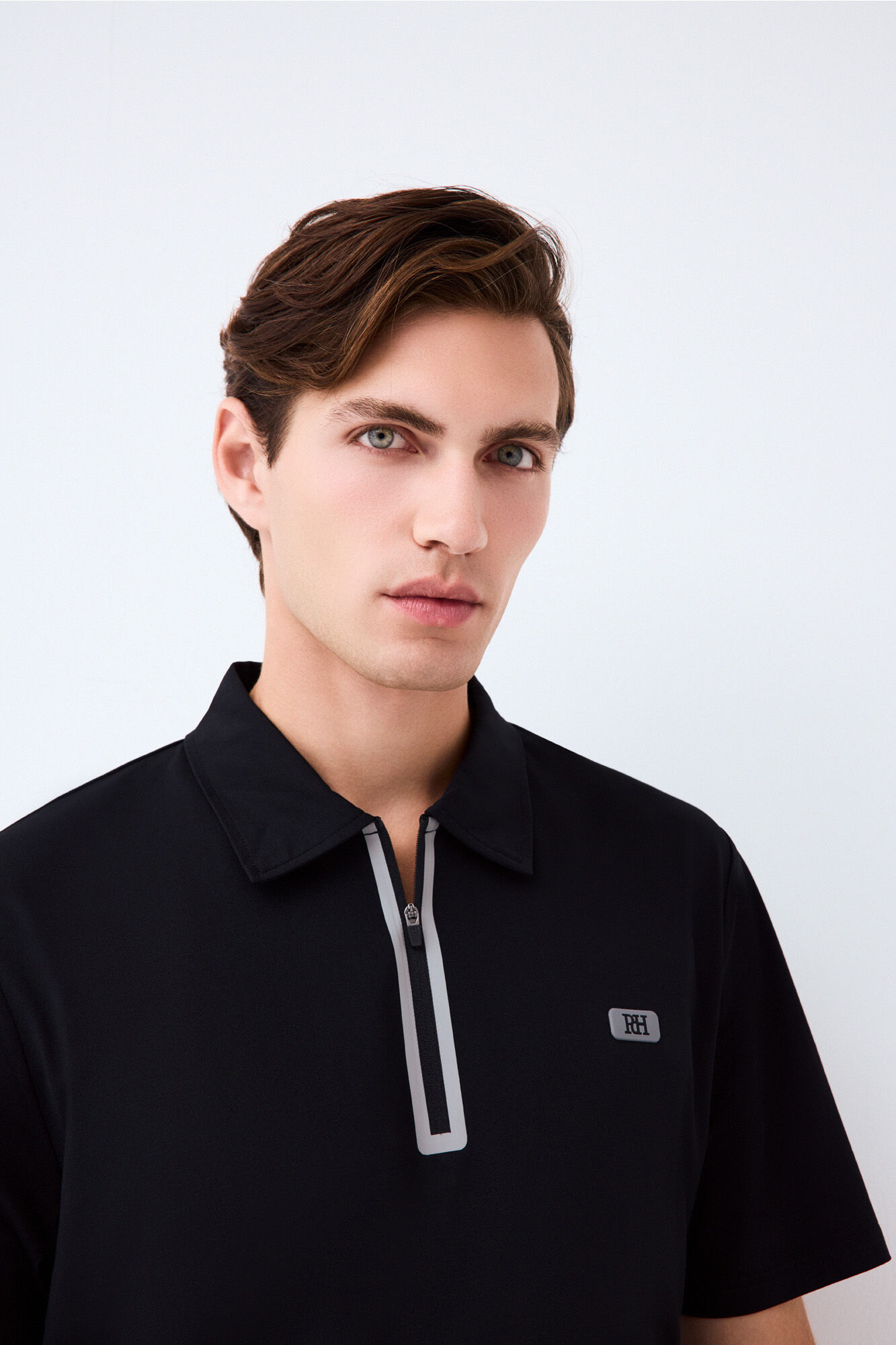 Pedro del Hierro Polo t&eacute;cnico gola com fecho-&eacute;clair Golf
