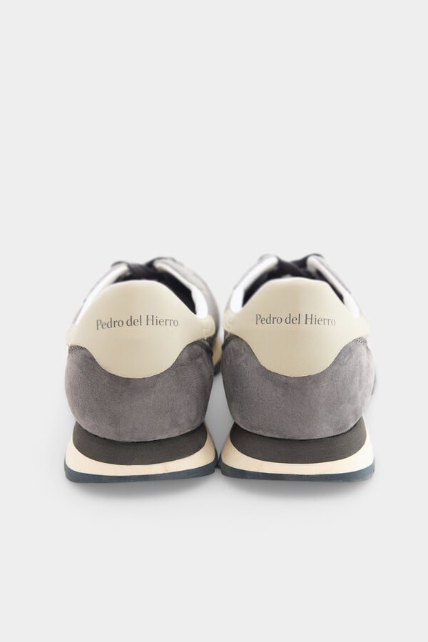 Pedro del Hierro Leather and textile sneaker Grey