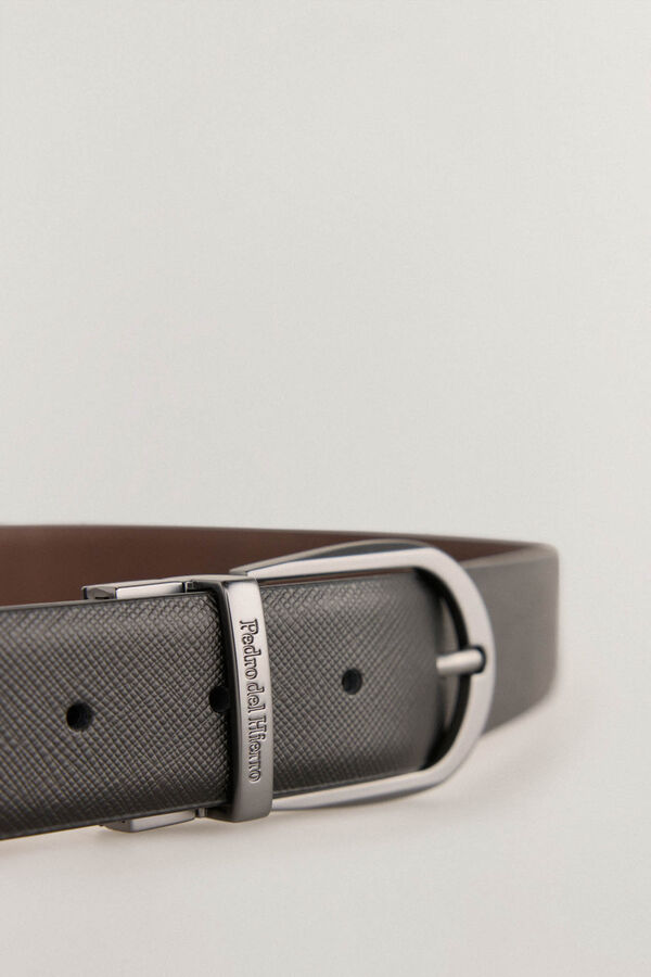Pedro del Hierro Reversible leather dress belt Black