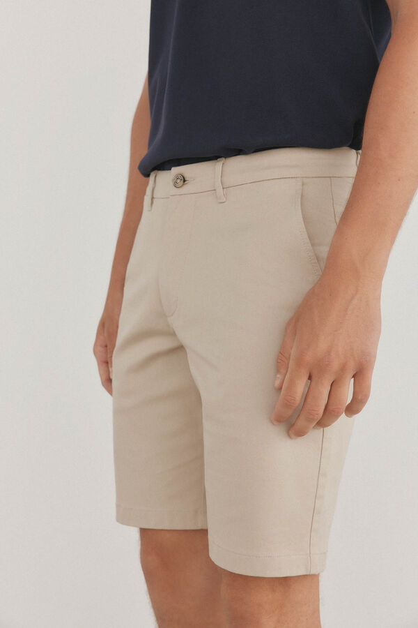 Pedro del Hierro Premium Flex chino-style Bermuda shorts  Beige