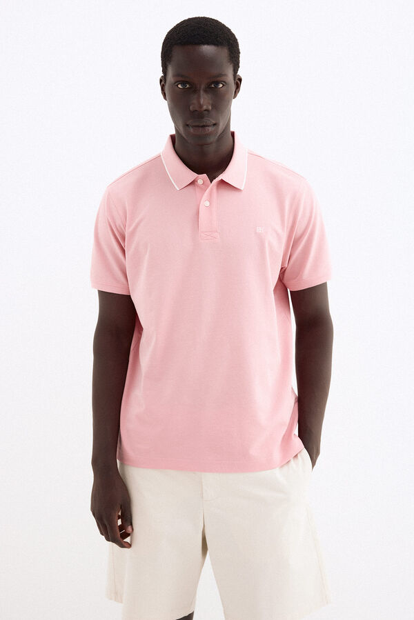 Pedro del Hierro Basic pique polo shirt Coral