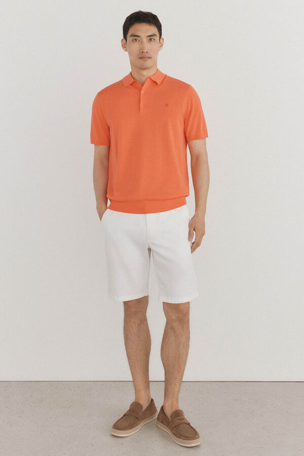 Pedro del Hierro Camisa polo de algodão de manga curta premium Vermelho