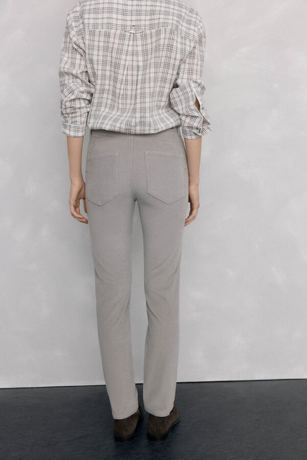 Pedro del Hierro Calças push-up de veludo Cizento