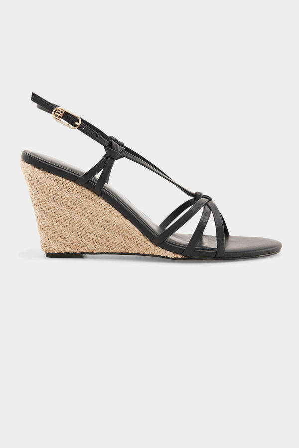 Pedro del Hierro Braided leather wedge Black