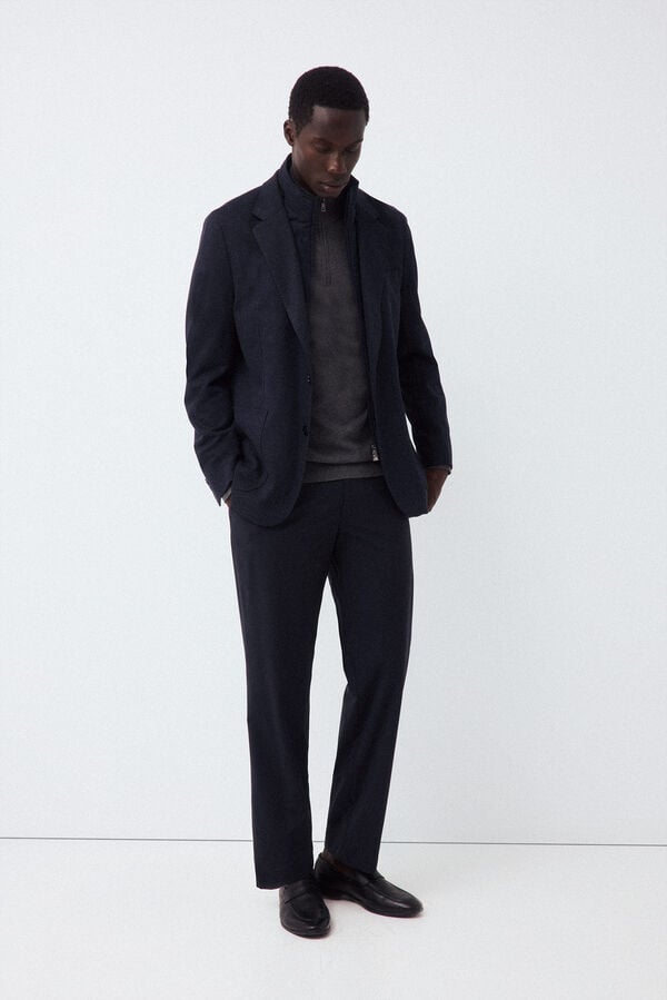 Pedro del Hierro Knit jacket with removable lining Blue