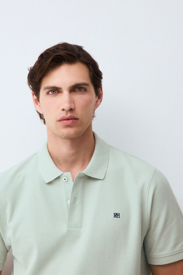 Pedro del Hierro Piqu&eacute; basic polo shirt Blue