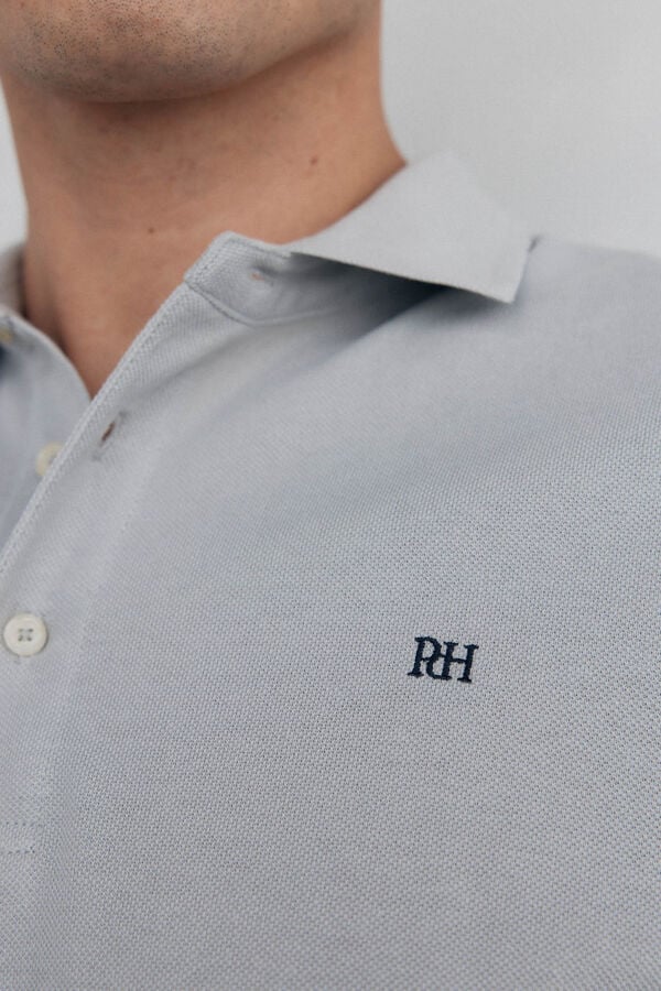 Pedro del Hierro Essential long-sleeved polo shirt Grey