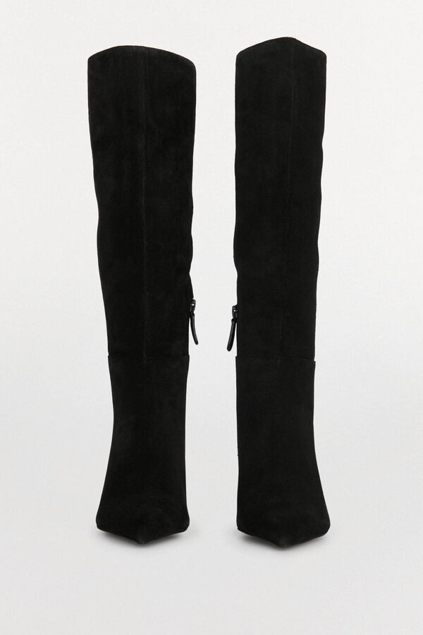 Pedro del Hierro Suede kitten heel split leather Black