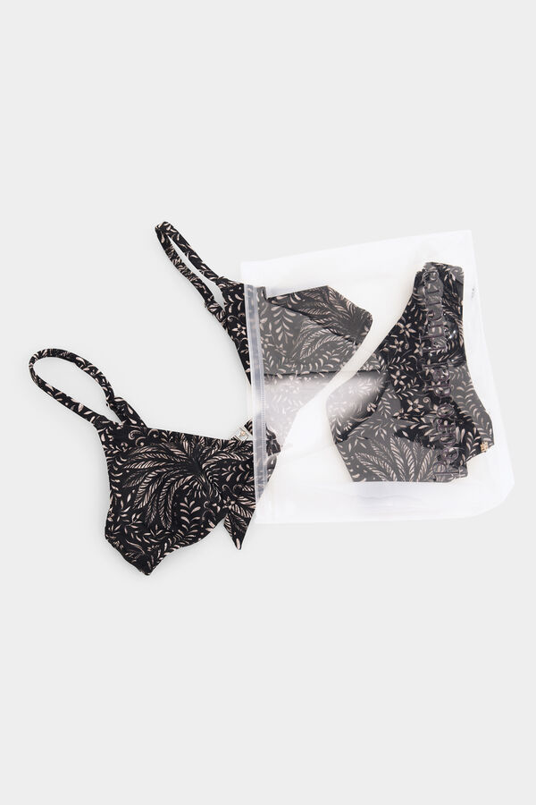 Pedro del Hierro Tropical print bikini Black