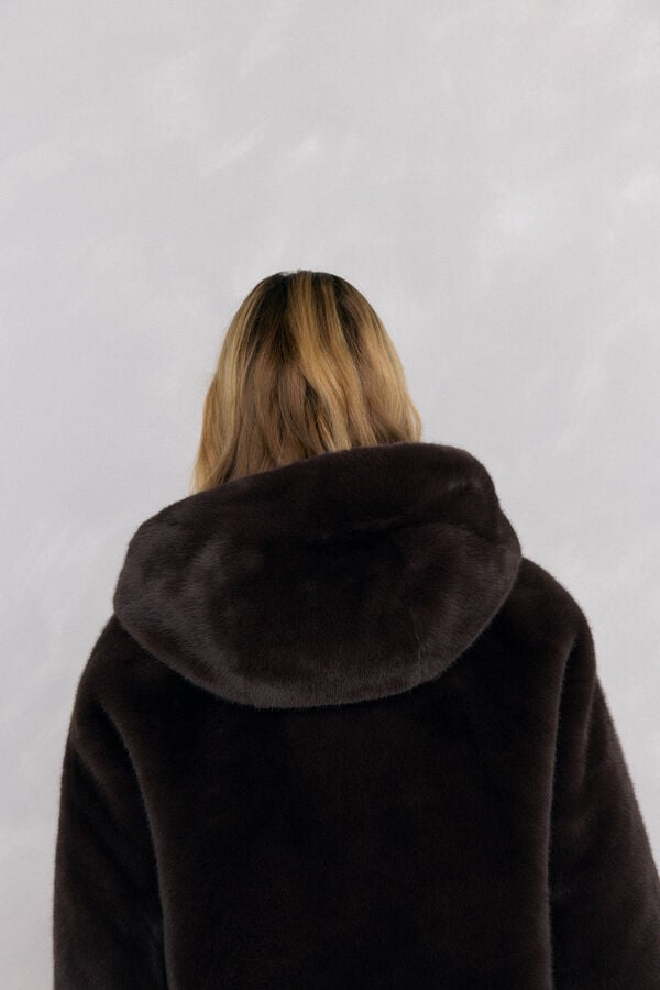 Pedro del Hierro reversible fur parka Brown