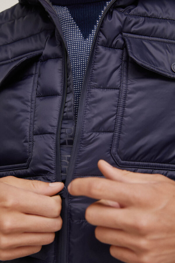 Pedro del Hierro Ultralight jacket with hood Blue