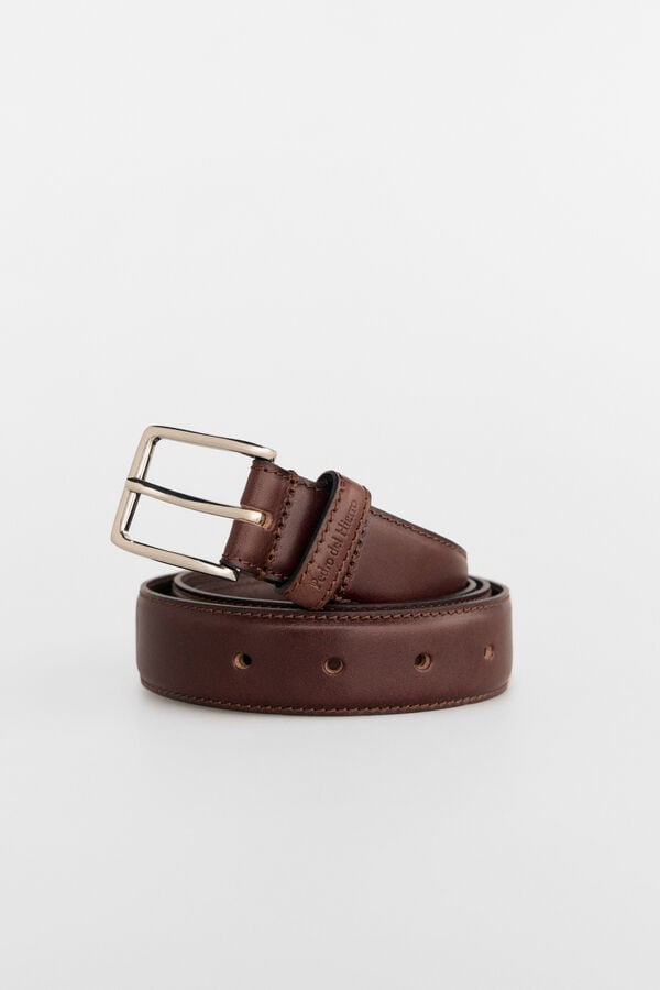 Pedro del Hierro leather dress belt Brown