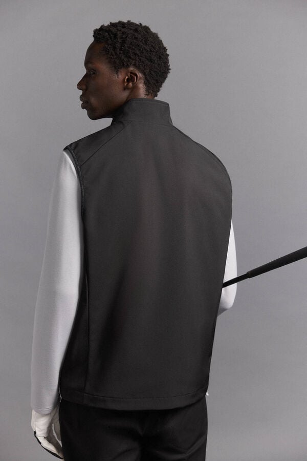 Pedro del Hierro liso de golfe Colete Preto