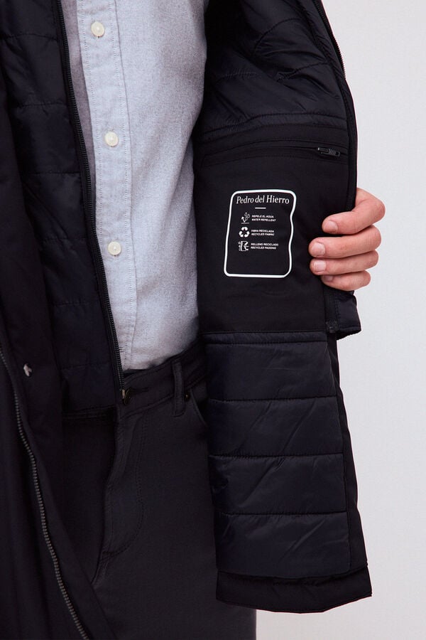 Pedro del Hierro Long four-pocket parka Blue