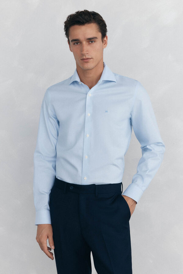 Pedro del Hierro Striped dress shirt, non-iron + anti-stain White