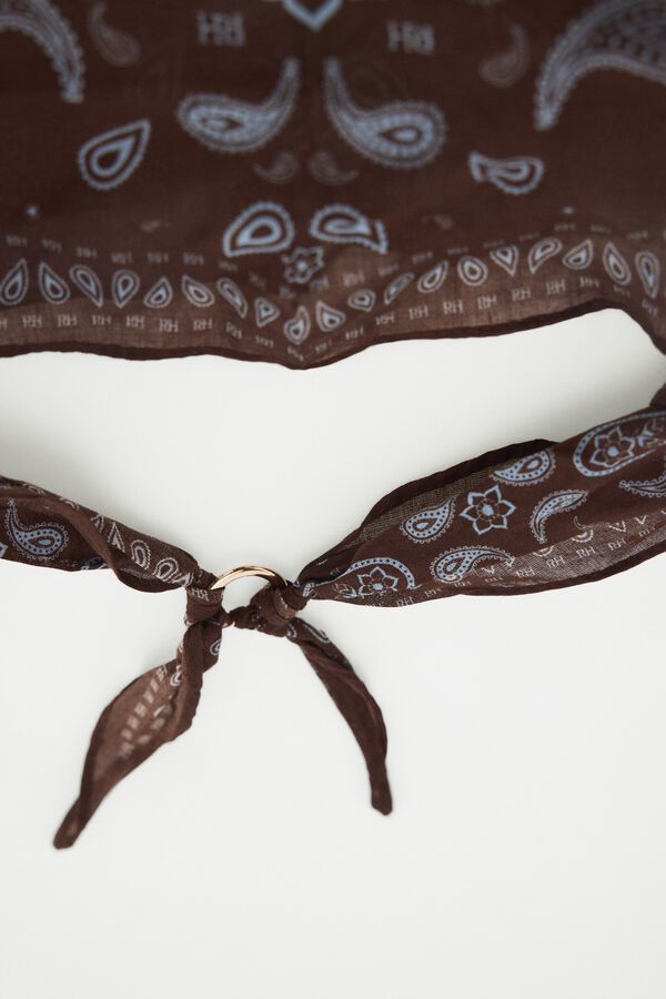 Pedro del Hierro Paisley print scarf Brown