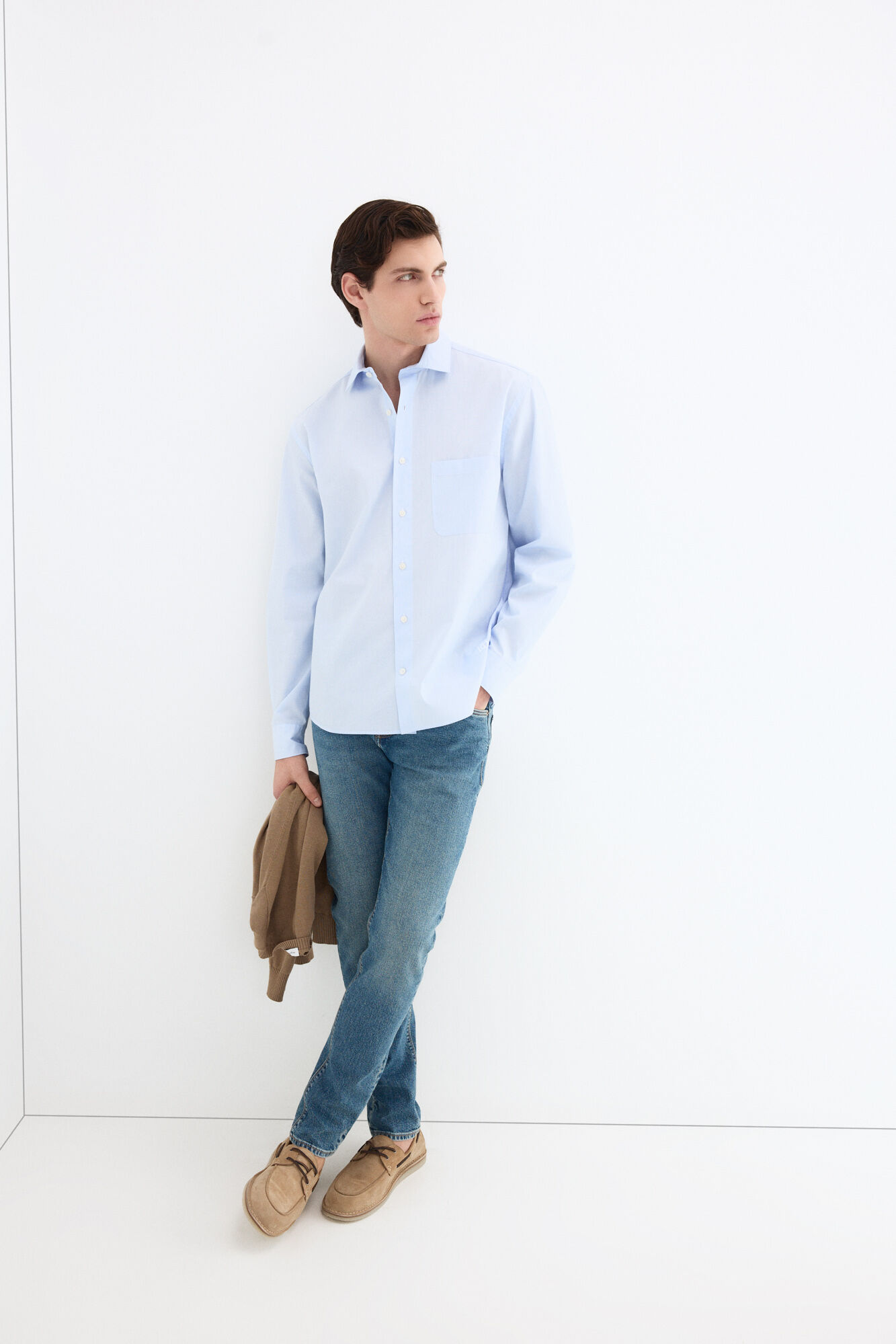 Pedro del Hierro Poplin plain shirt